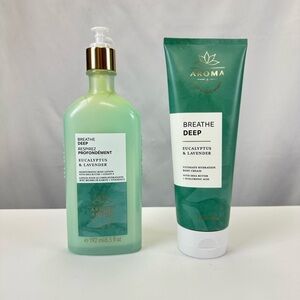BBW Breathe Deep Eucalyptus Lavender Body Cream 226g Body Lotion pump 192ml